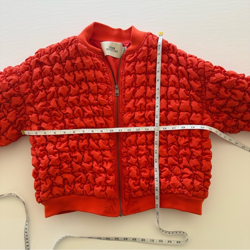 Urban Outfitters UO Bao Bubble Bomber Jacket Size Medium Orange - Picture 8 of 14